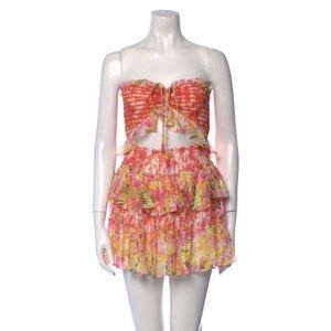 Rococo Sand Printed Floral Ruffle Mini Dress